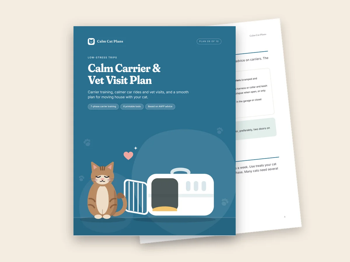 The Calm Carrier & Vet Visit Plan cover and an inside page